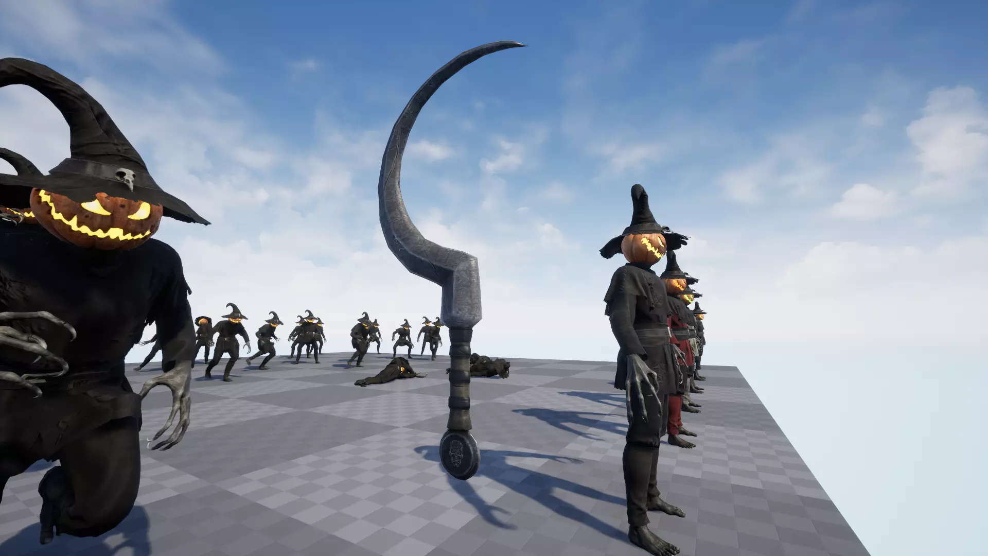 Pumpkinhead Scarecrow Low-poly 3D model_22