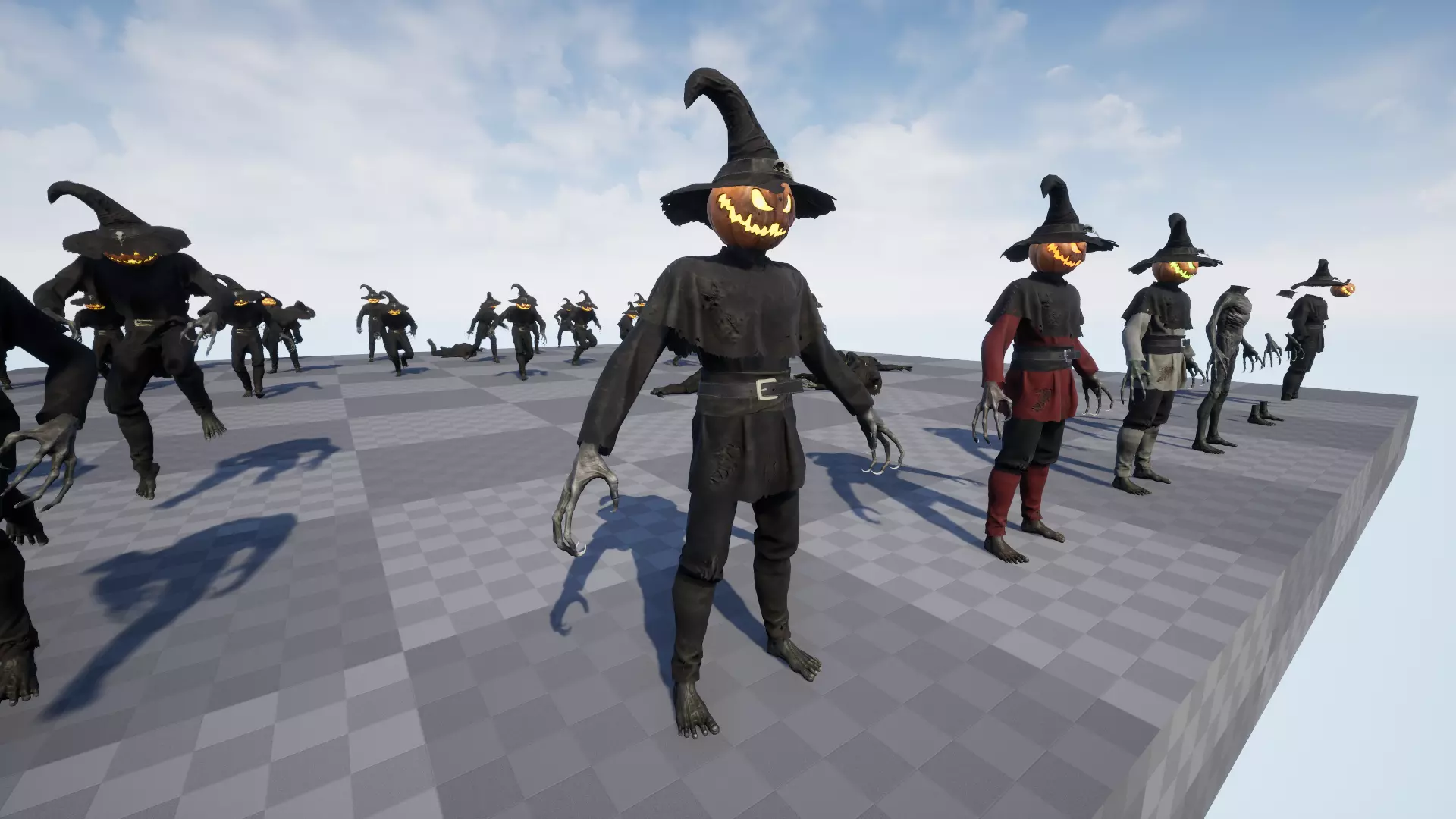 Pumpkinhead Scarecrow Low-poly 3D model_18