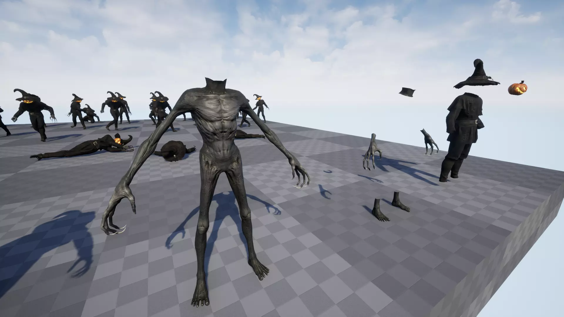 Pumpkinhead Scarecrow Low-poly 3D model_28