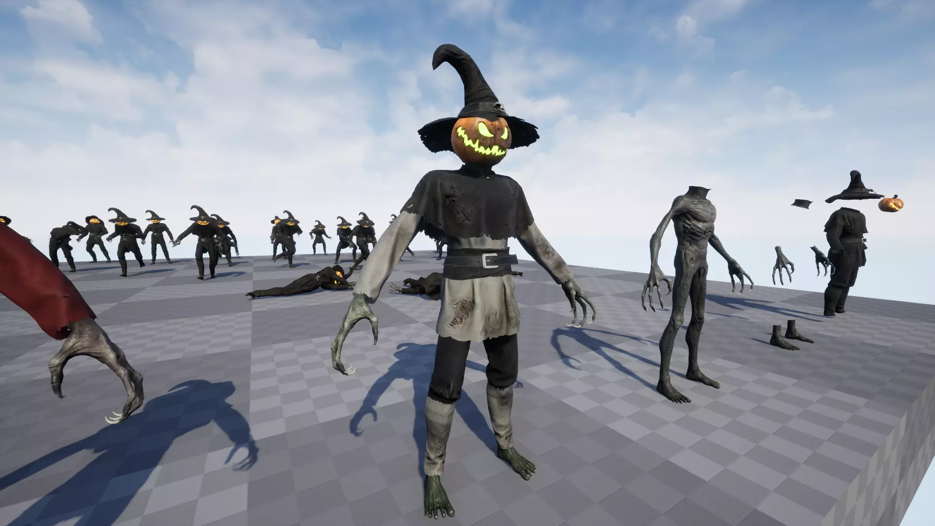 Pumpkinhead Scarecrow Low-poly 3D model_23