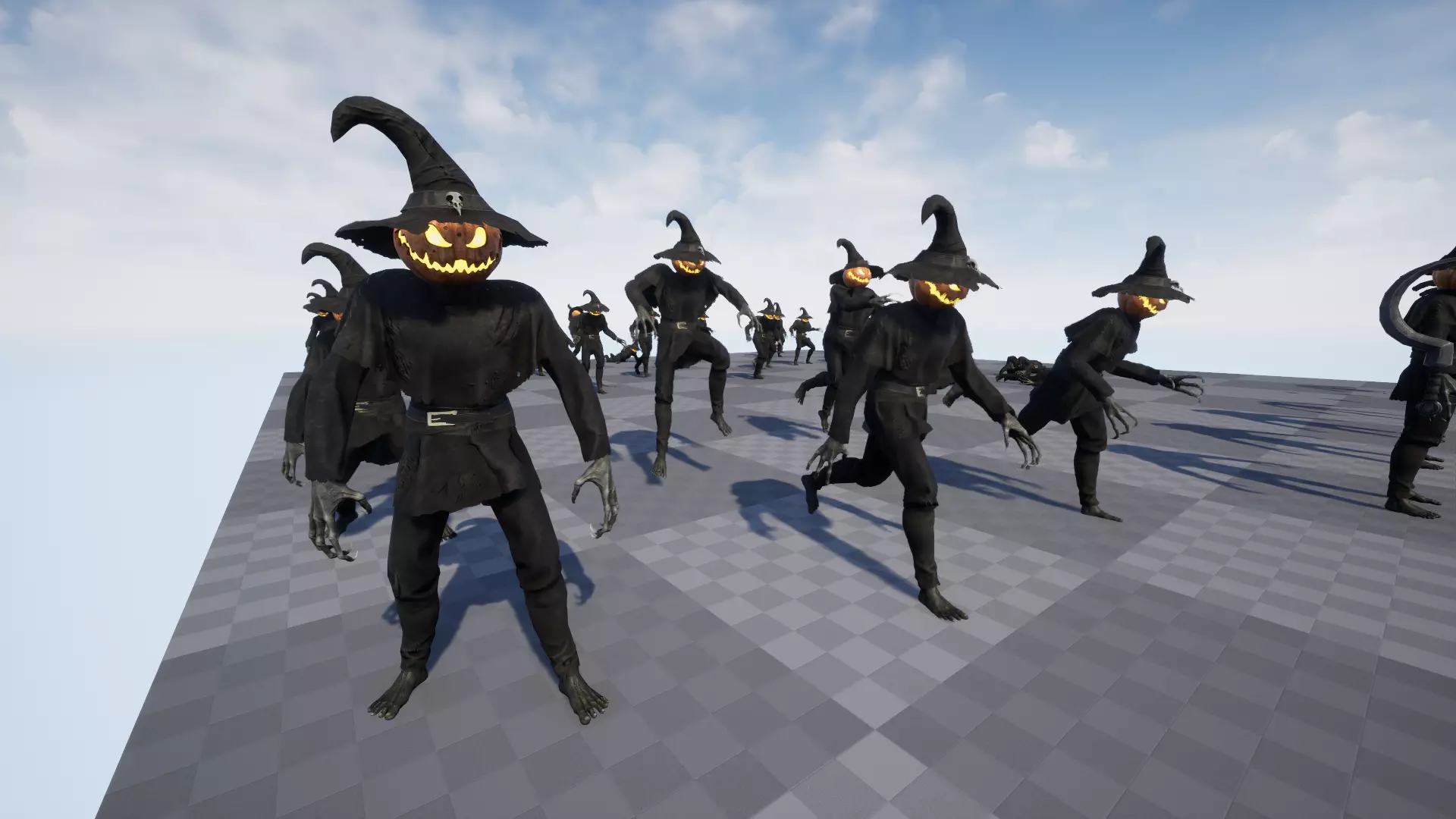 Pumpkinhead Scarecrow Low-poly 3D model_21