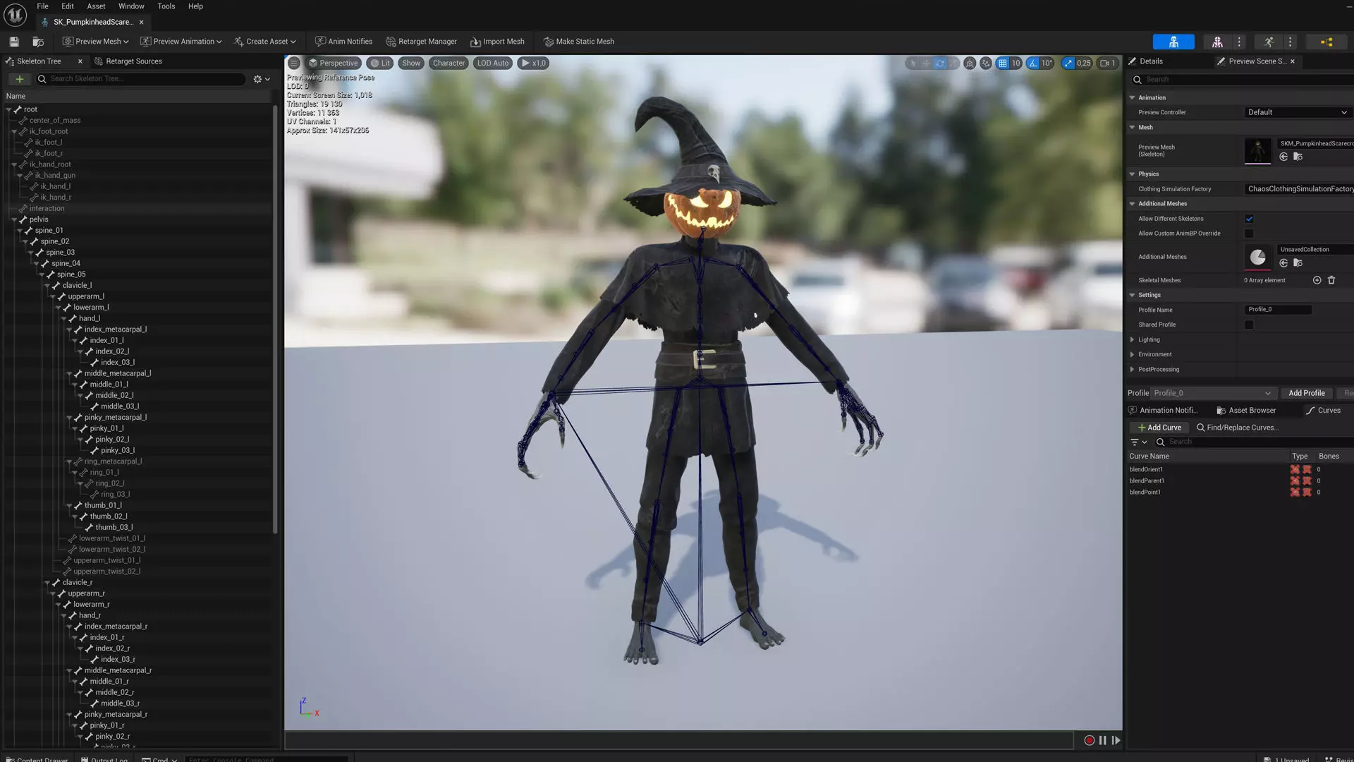 Pumpkinhead Scarecrow Low-poly 3D model_29