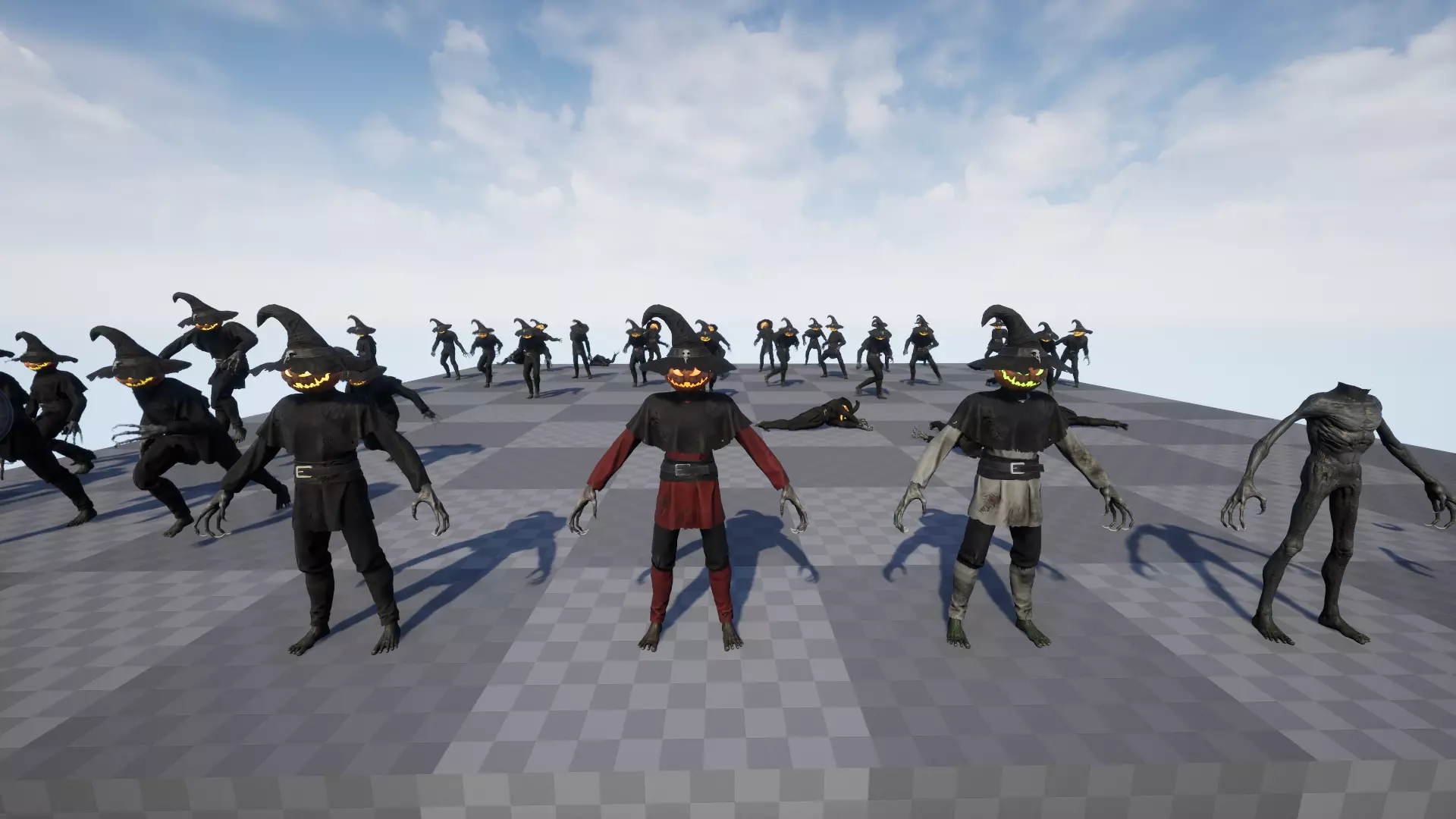 Pumpkinhead Scarecrow Low-poly 3D model_17