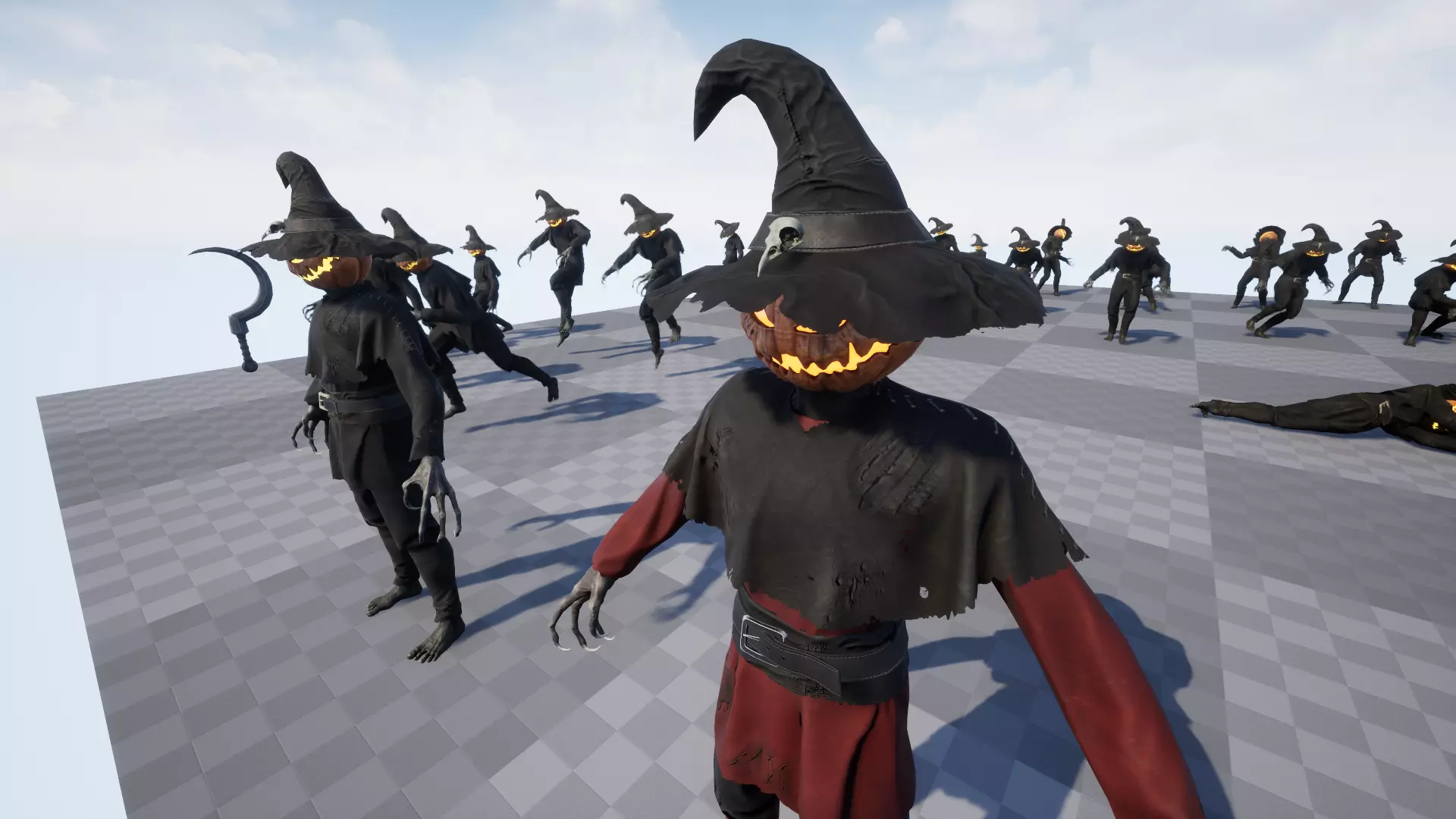 Pumpkinhead Scarecrow Low-poly 3D model_20