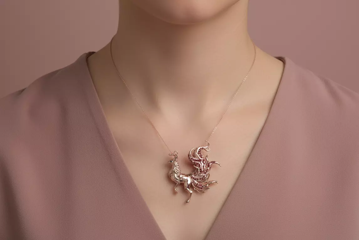 Fox Pendant jewelry - Tailed Fox for Her 3D print model_1