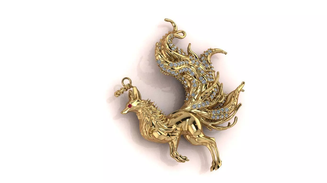 Fox Pendant jewelry - Tailed Fox for Her 3D print model_13