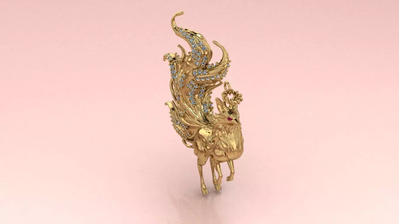 Fox Pendant jewelry - Tailed Fox for Her 3D print model_15