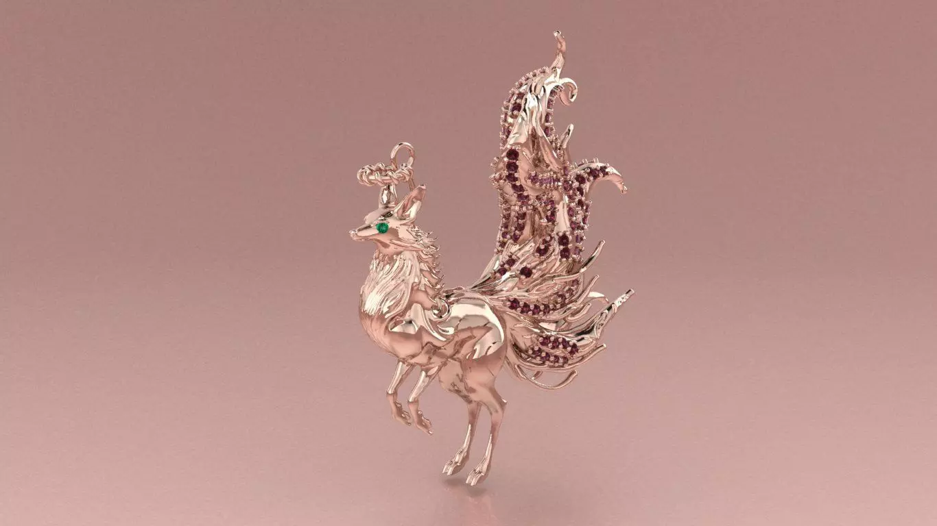 Fox Pendant jewelry - Tailed Fox for Her 3D print model_0