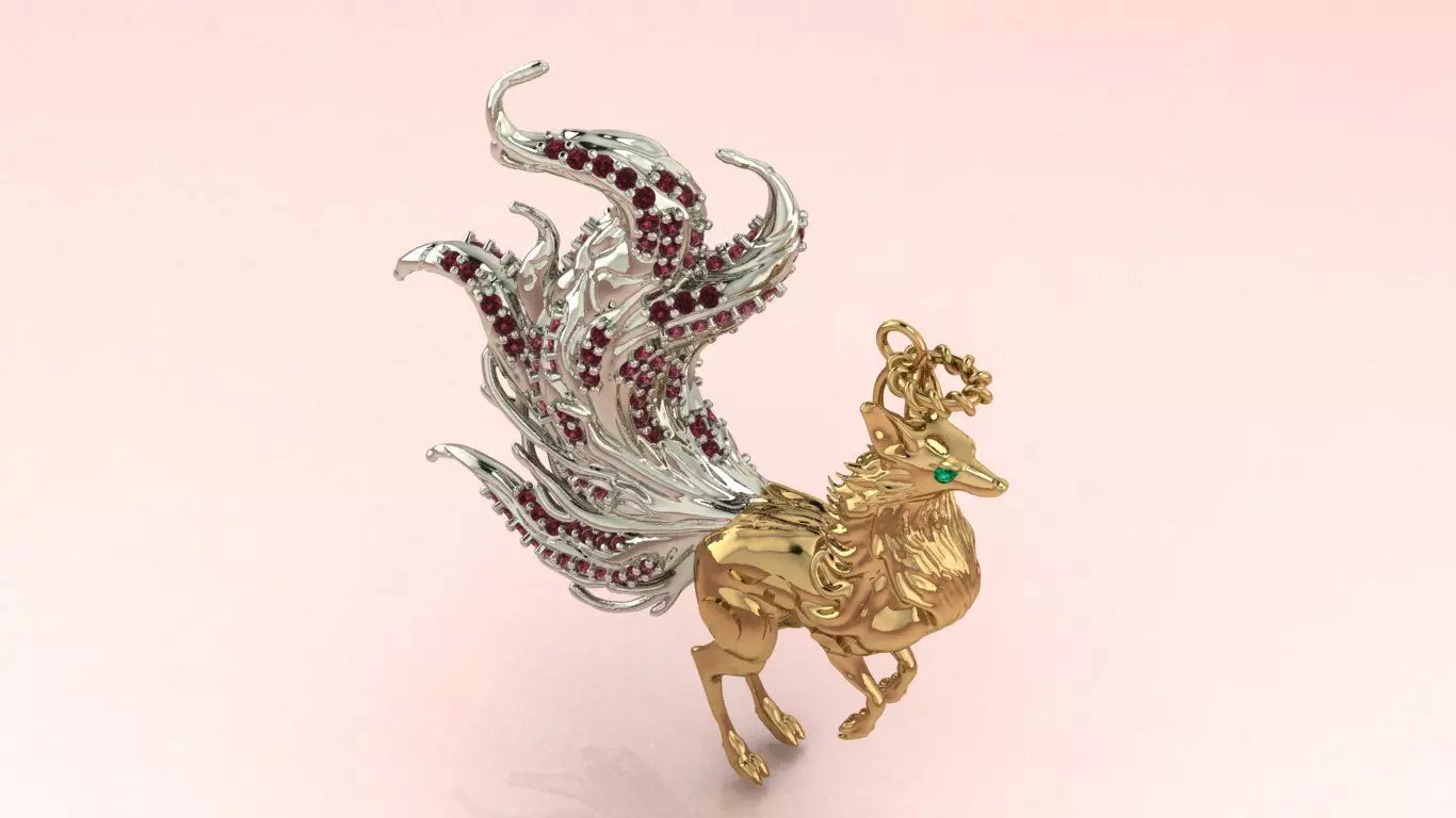 Fox Pendant jewelry - Tailed Fox for Her 3D print model_3