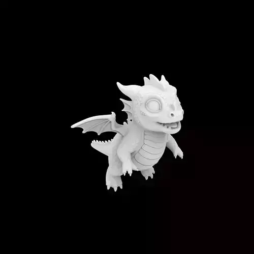 Baby Dragon Playing Figurine 3D Print Model
