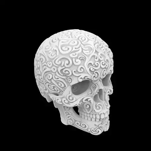 Baroque Filigree Skull 3D Print Model