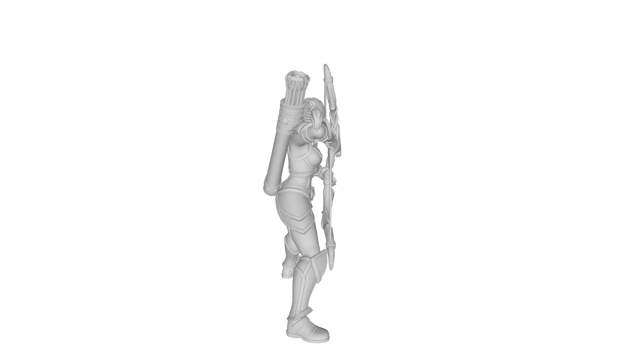 Female Archer 3D model_3