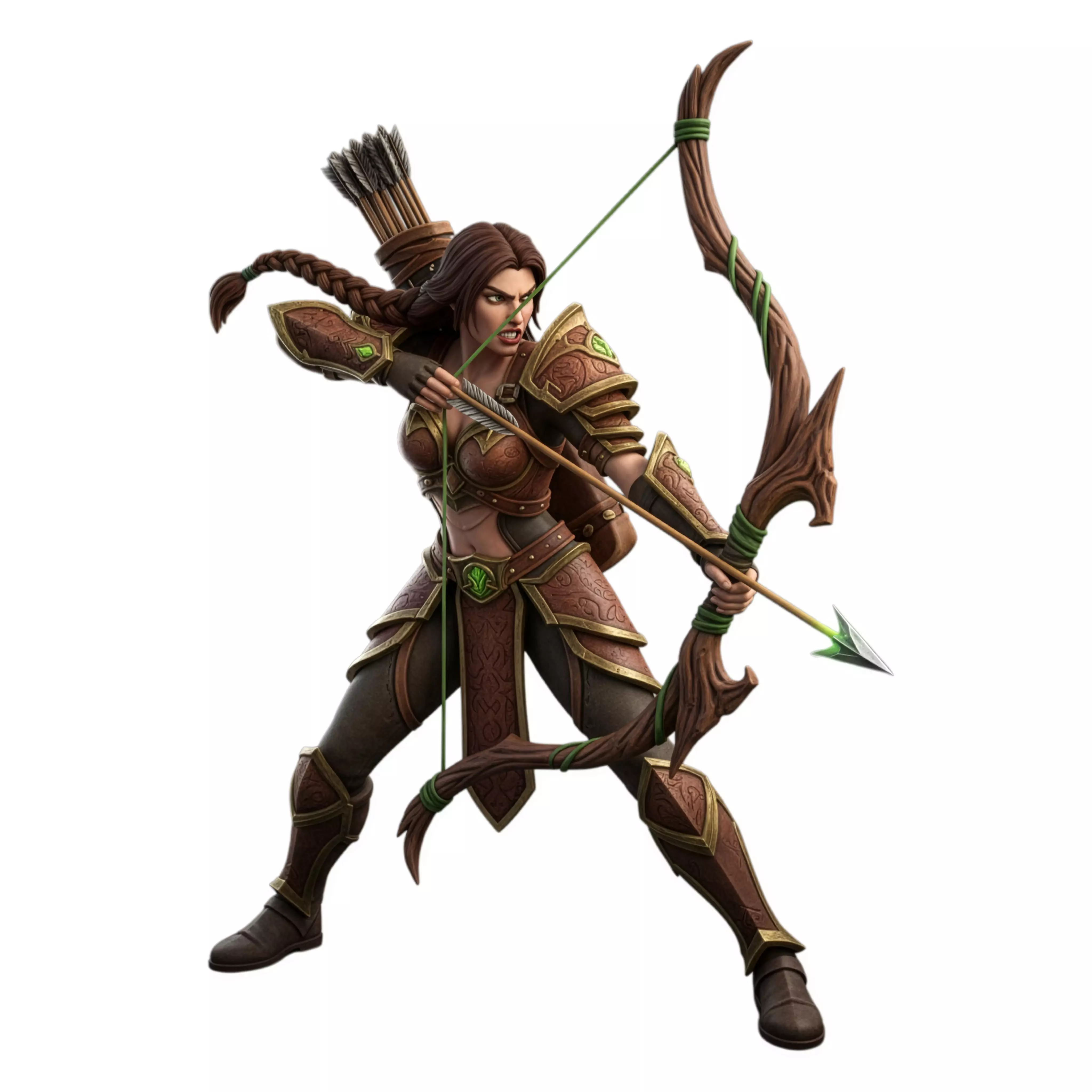 Female Archer 3D model_1