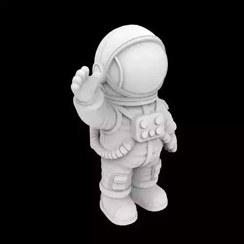 Cartoon Astronaut Waving 3D Print Model