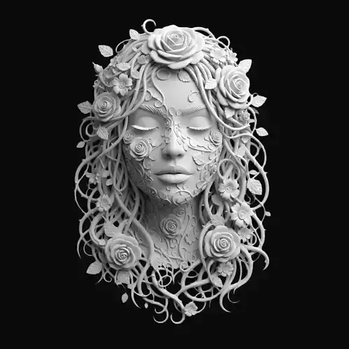 Fantasy Rose Goddess Sculpture
