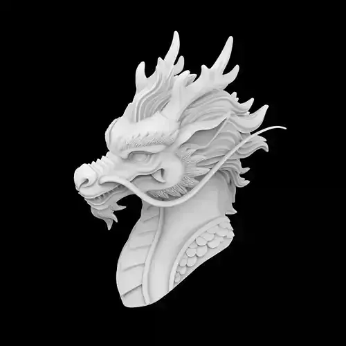 Eastern Dragon Bust 3D Print Model