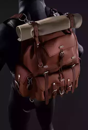 Leather backpack