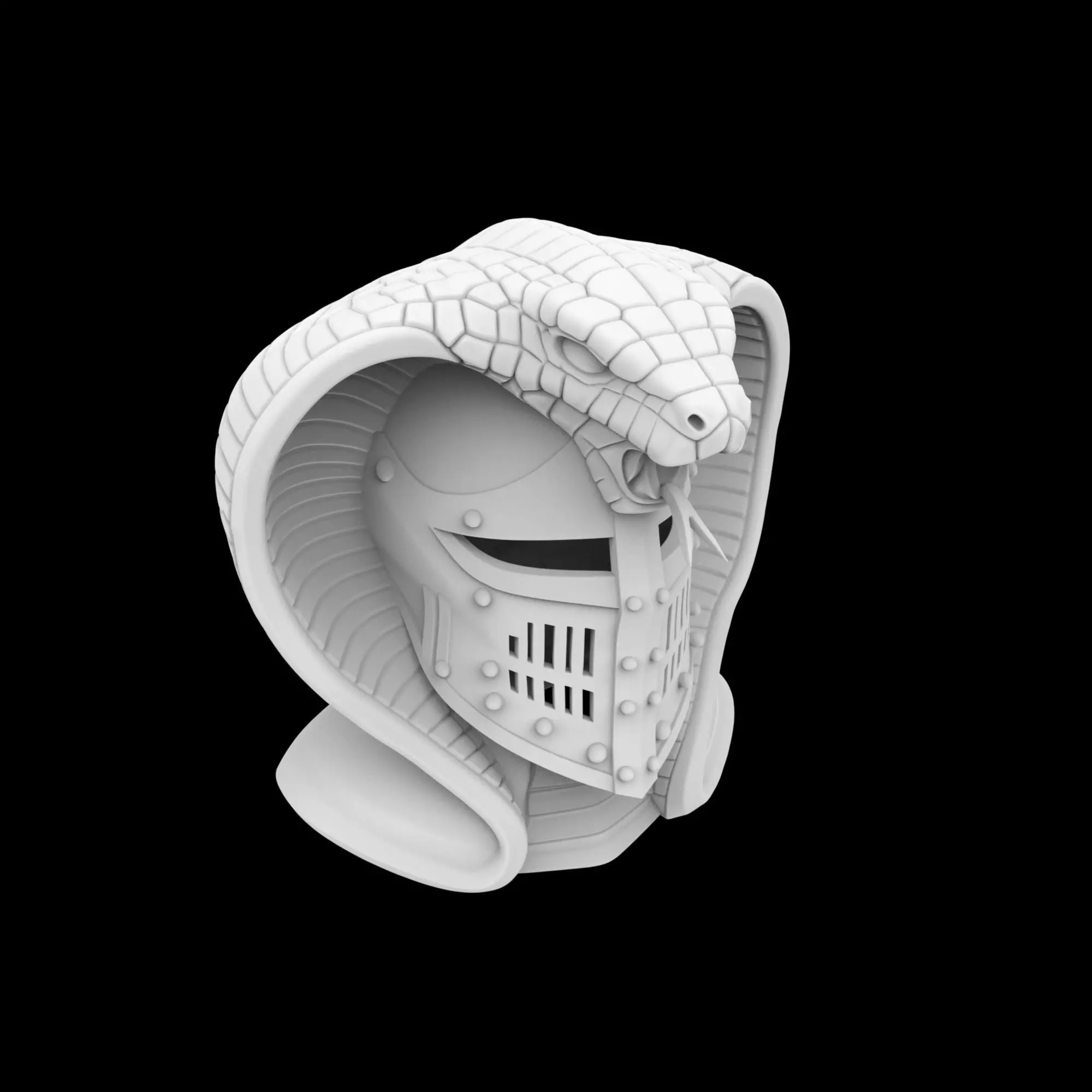 Extended Cobra Knight Helmet Fusion 3D Print Model 3D print model_4