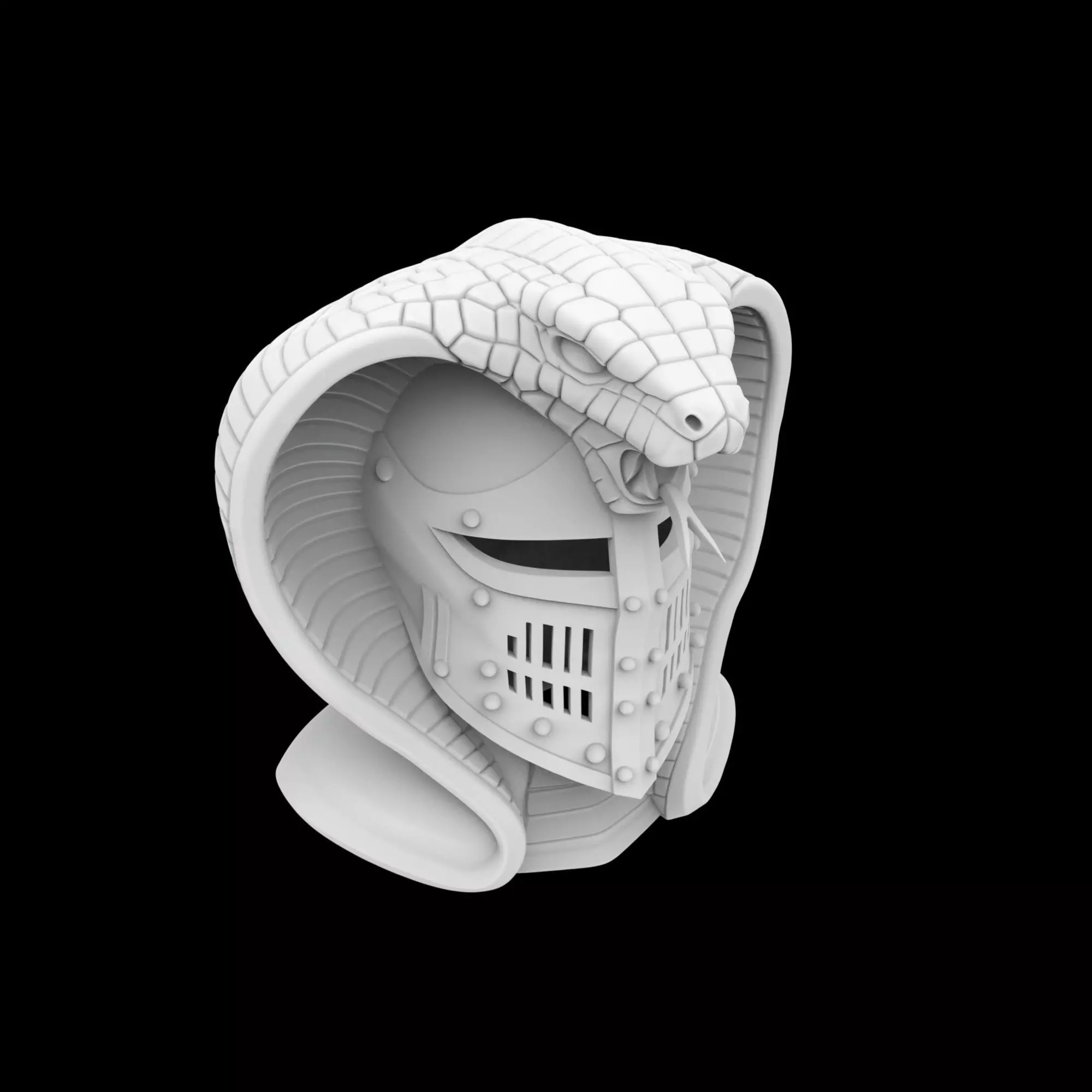 Extended Cobra Knight Helmet Fusion 3D Print Model 3D print model_0
