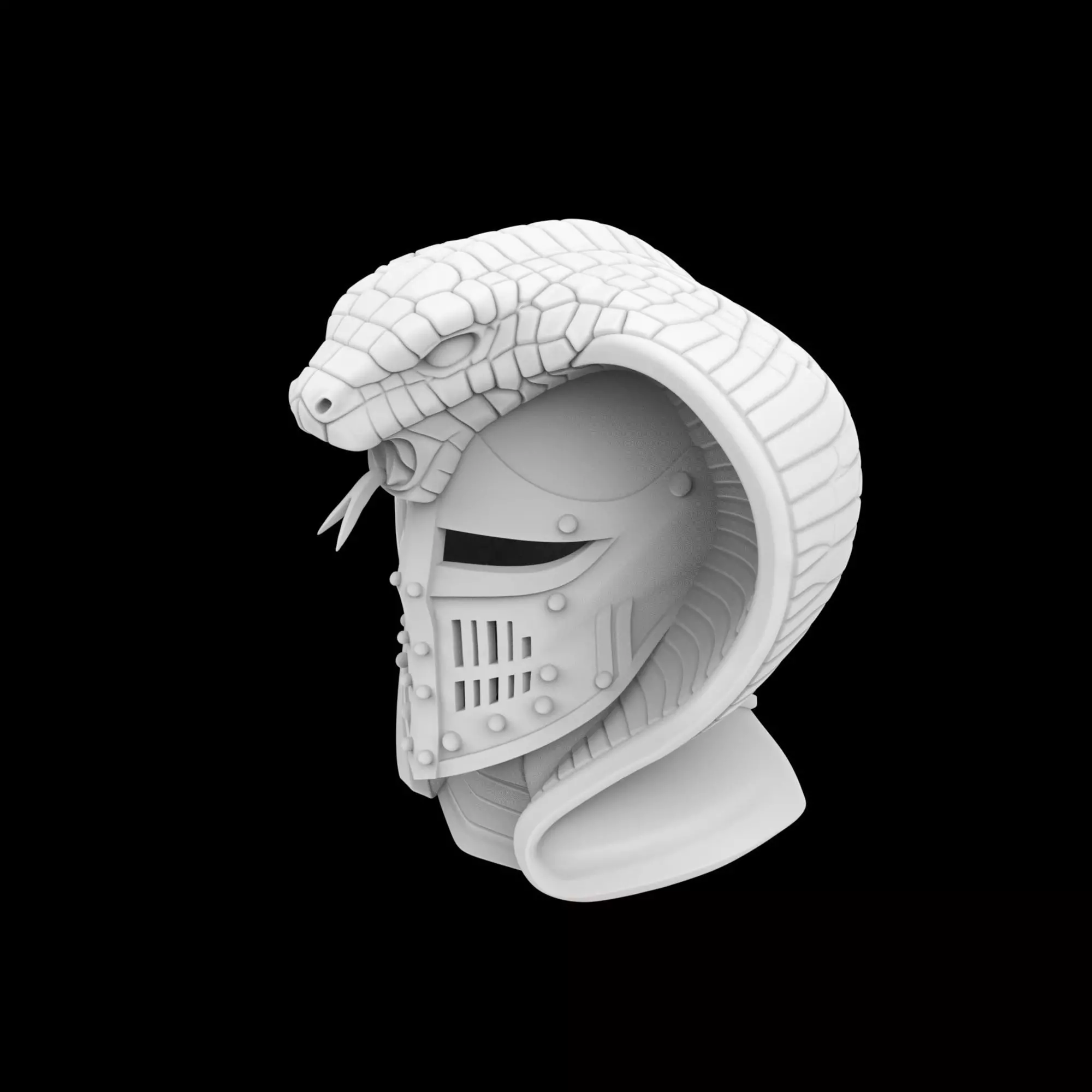 Extended Cobra Knight Helmet Fusion 3D Print Model 3D print model_1
