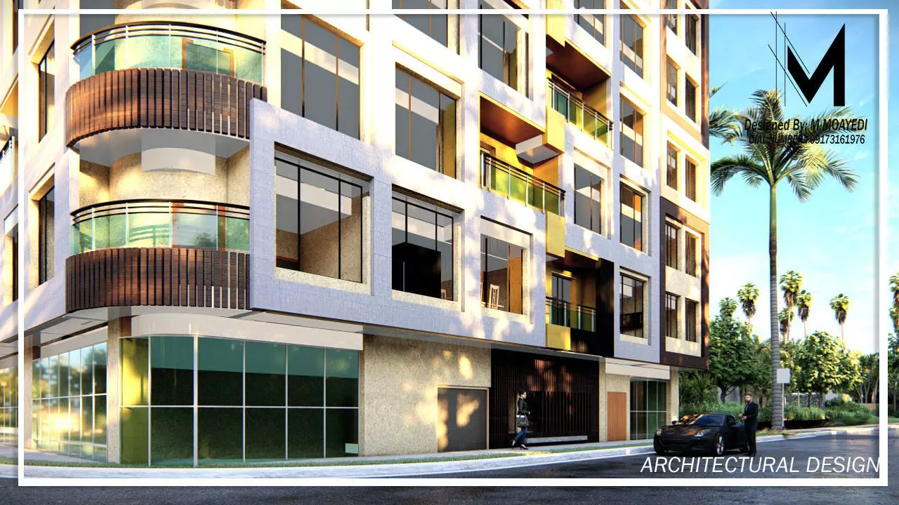 CREATIVE facade architectural exterior design Low-poly 3D model_5