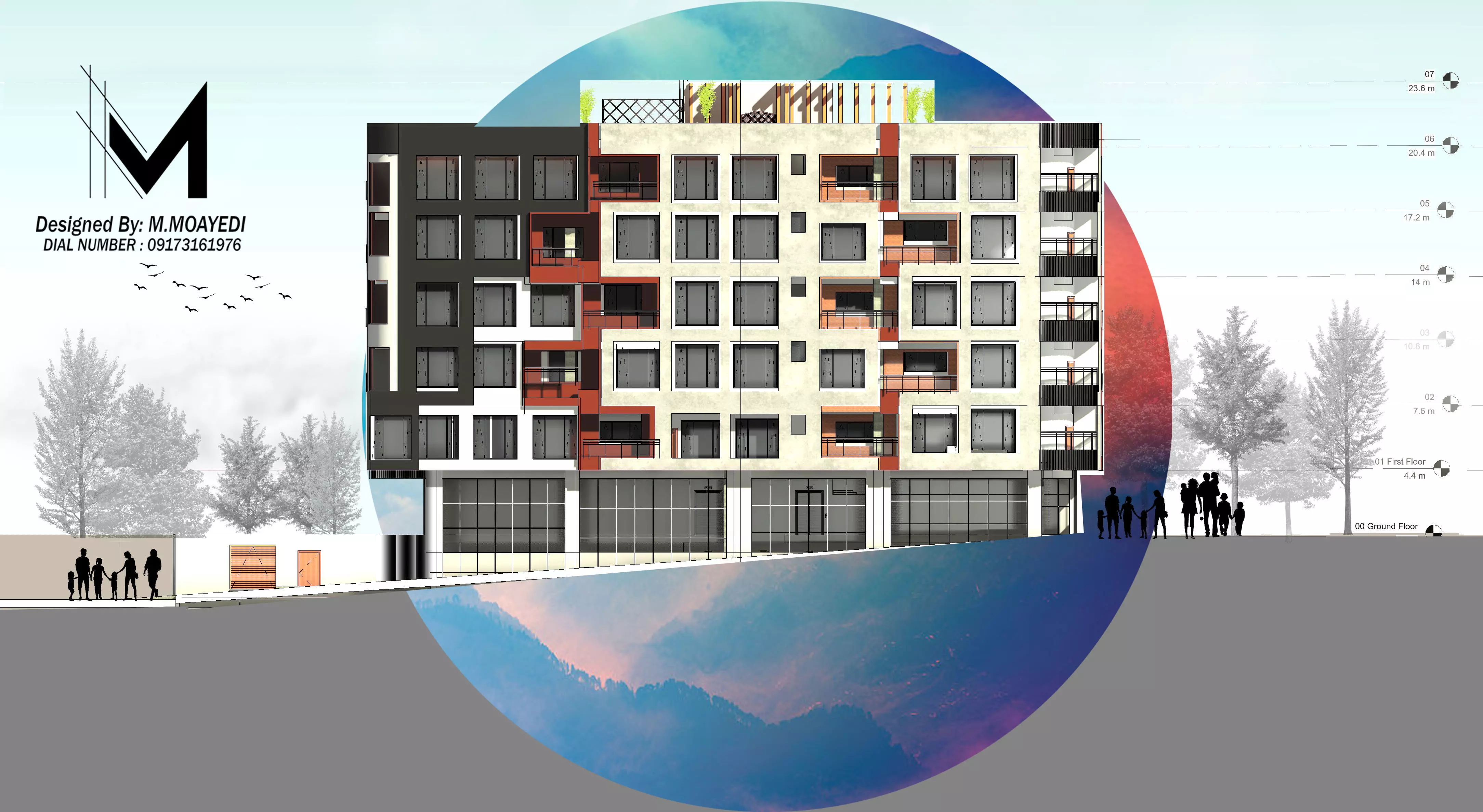 CREATIVE facade architectural exterior design Low-poly 3D model_1