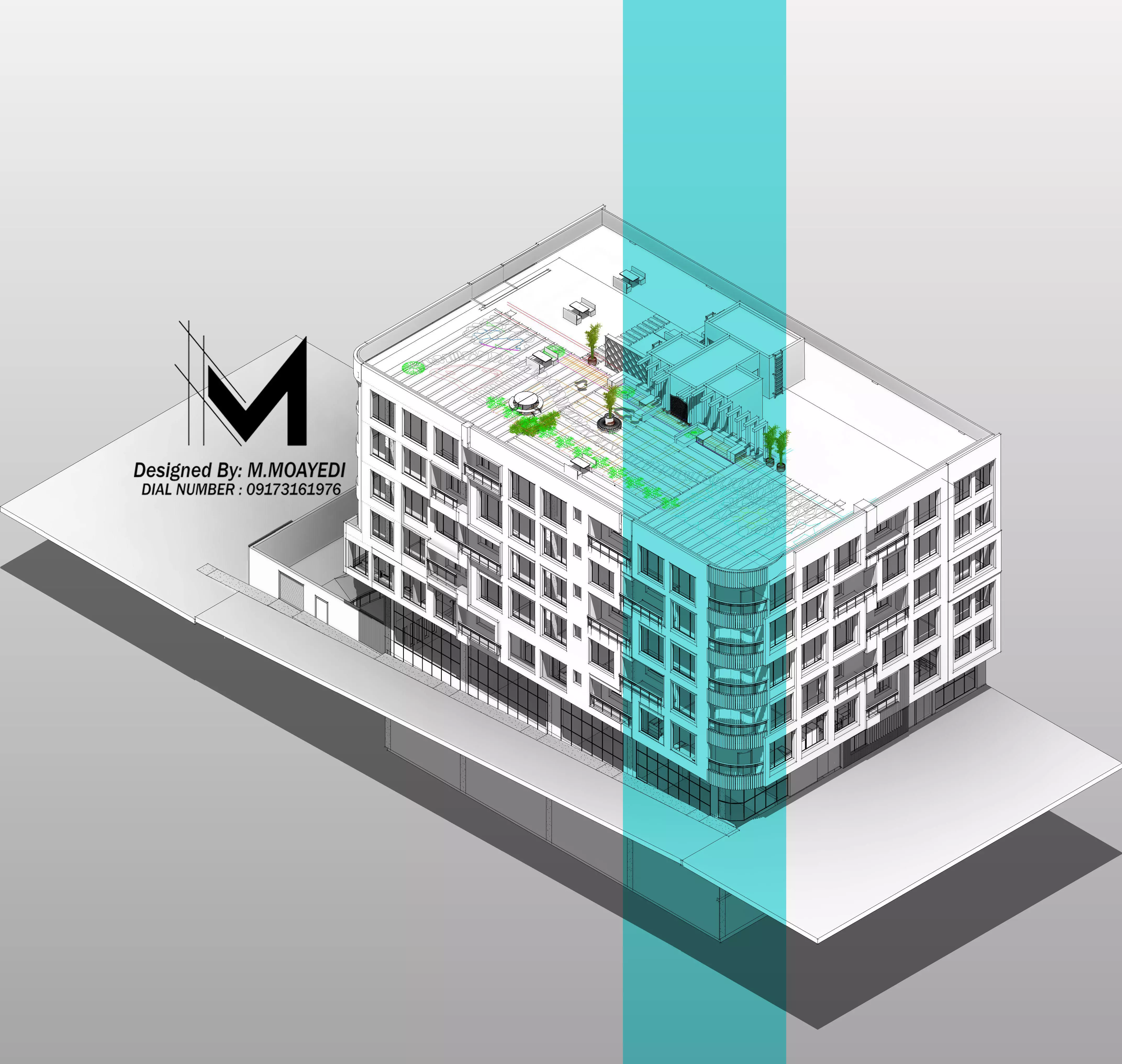 CREATIVE facade architectural exterior design Low-poly 3D model_4