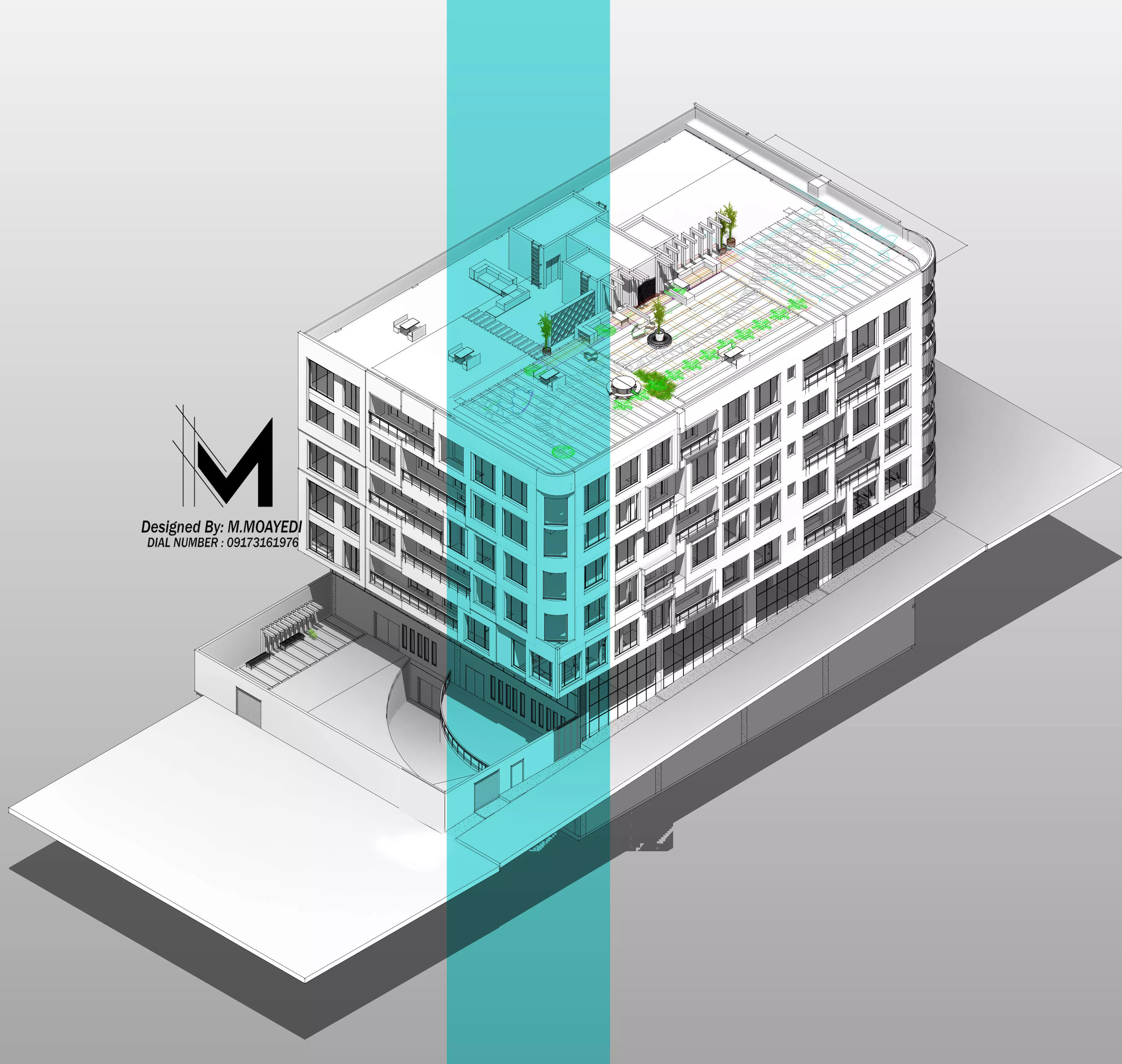 CREATIVE facade architectural exterior design Low-poly 3D model_3