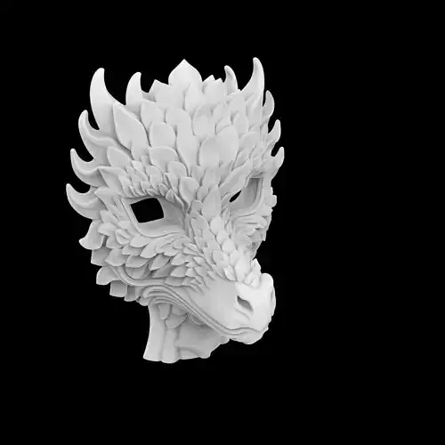 Floral Dragon Decor 3D Print Model