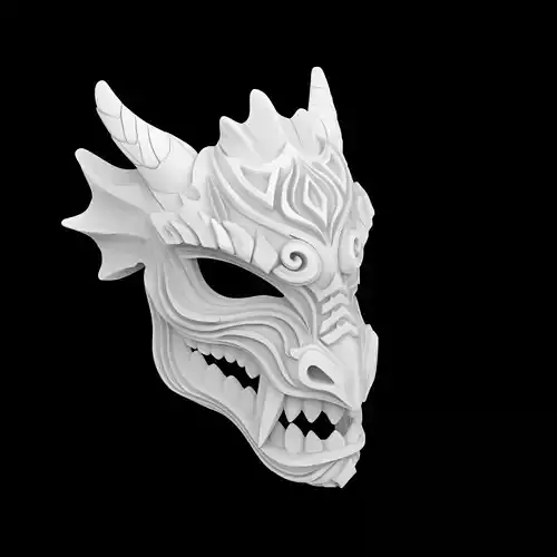 Forest Totem Dragon Mask 3D Print Model