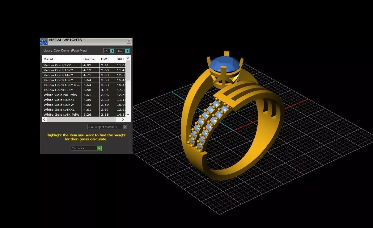 Round Gem Ring 3D print model_4