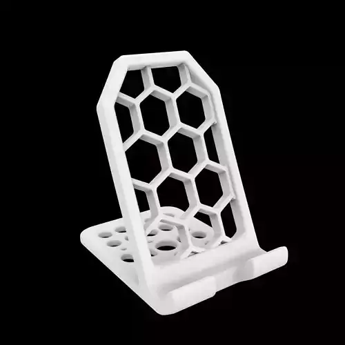 Hexagon Grid Phone Stand 3D Print Model
