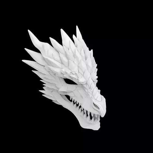 Ice Shard Dragon Mask 3D Print Model