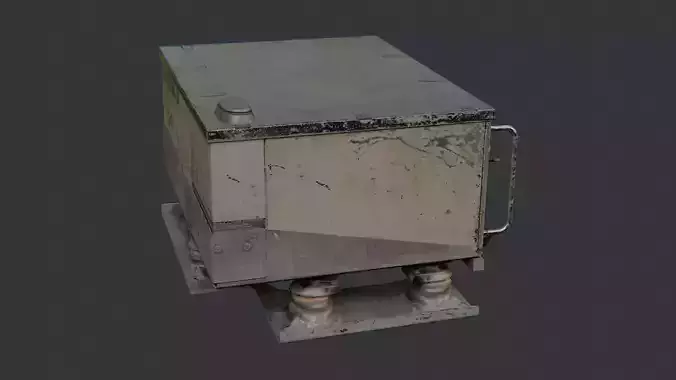 Vintage military radio unit with weathered casing