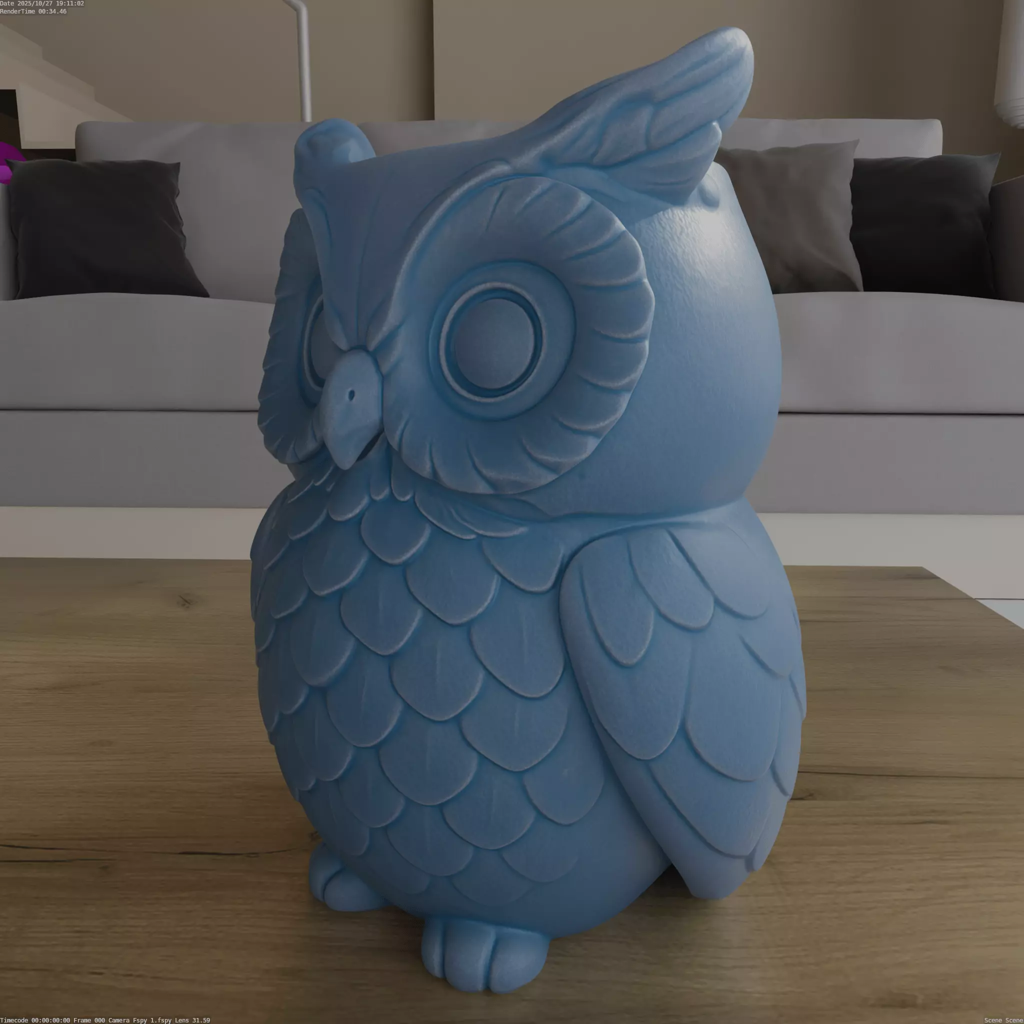 Cute Owl Planter planter STL 3D print model_4