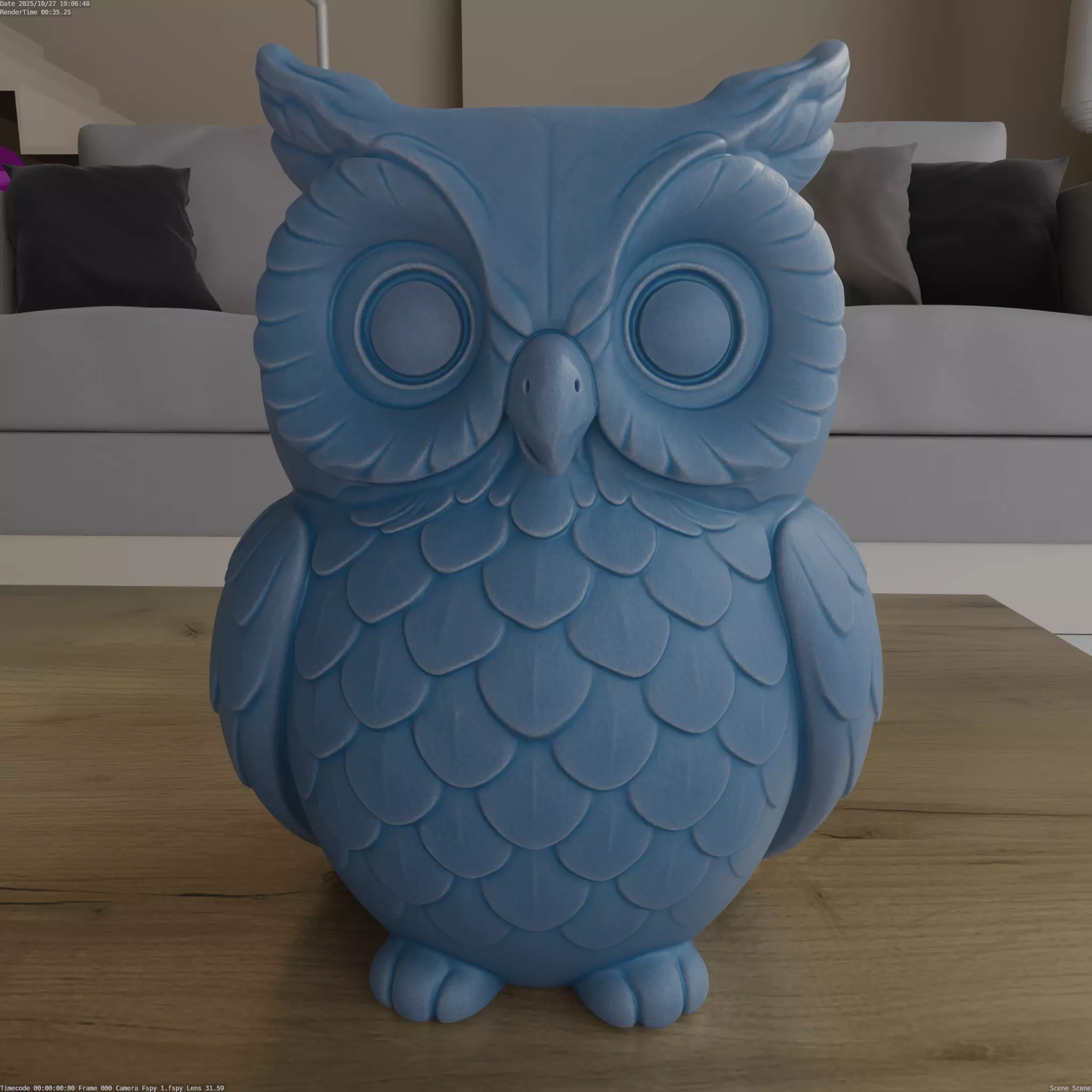 Cute Owl Planter planter STL 3D print model_0