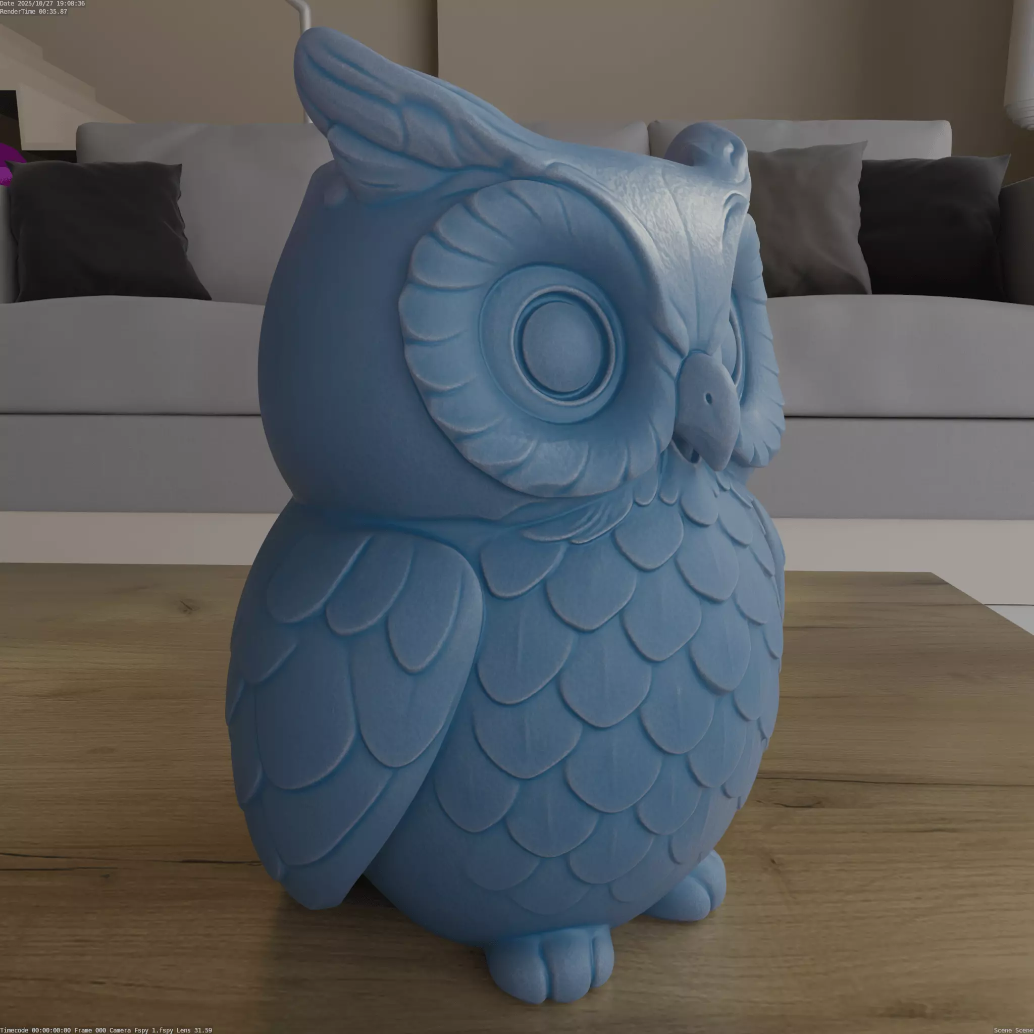 Cute Owl Planter planter STL 3D print model_1