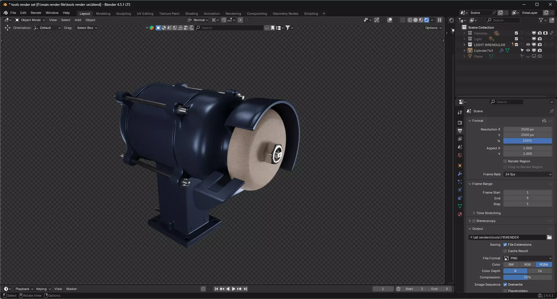 Bench Grinder 3D model_6