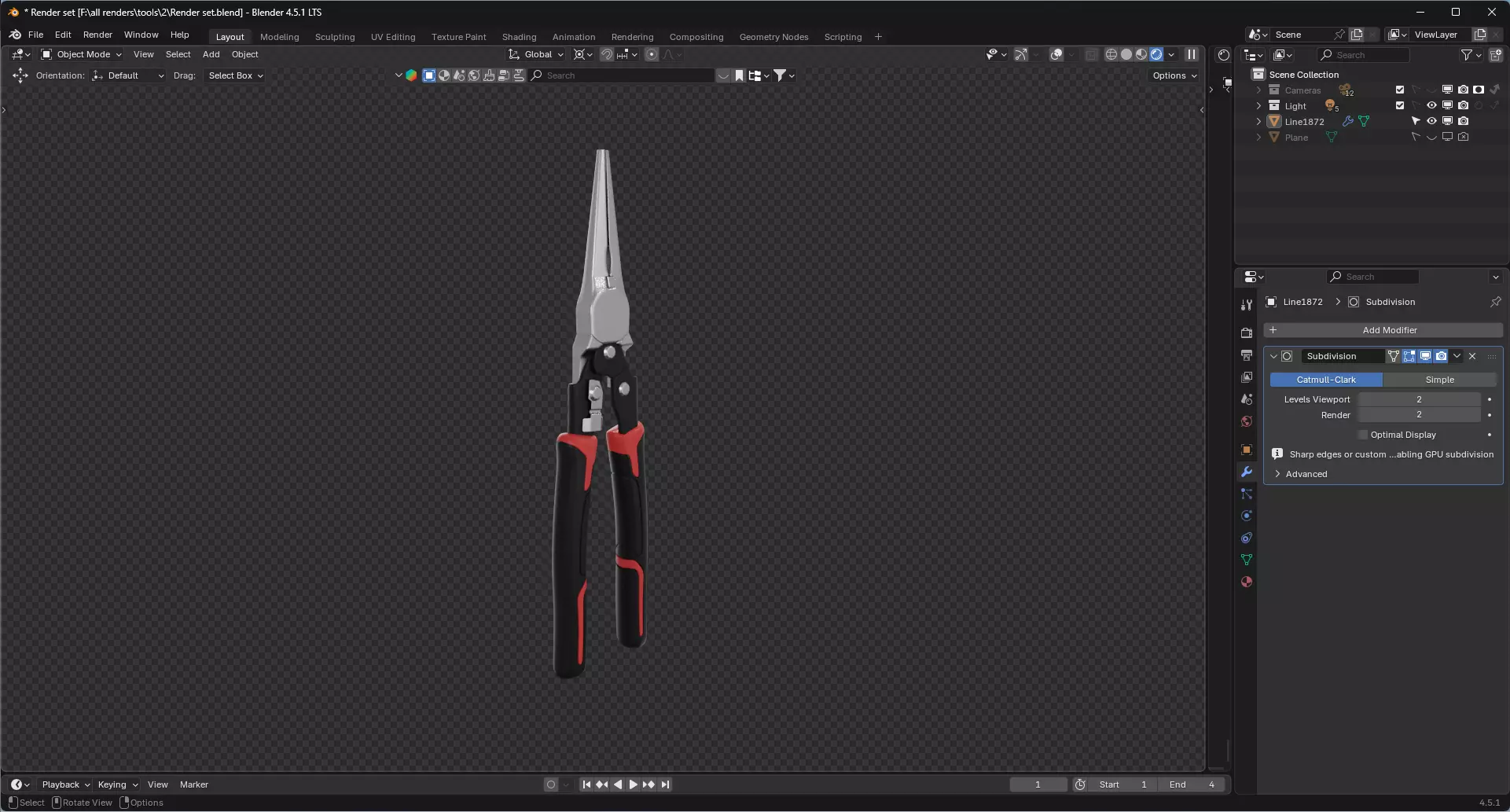 cutting plier 3D model_5