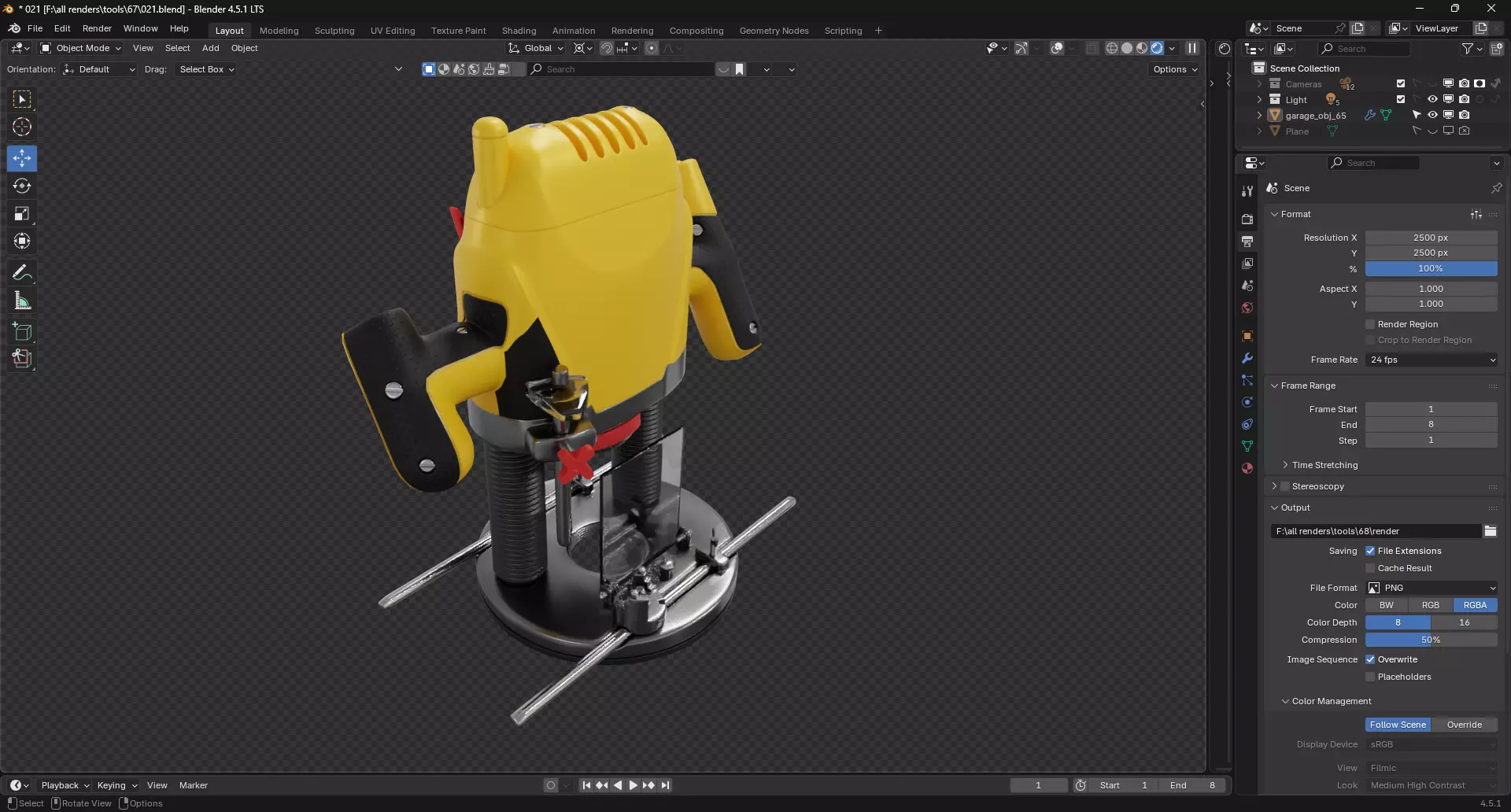 Electric Router 3D model_10