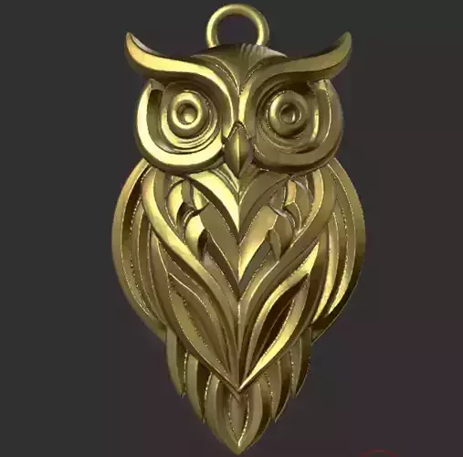 Owl Pendant 3D Model 