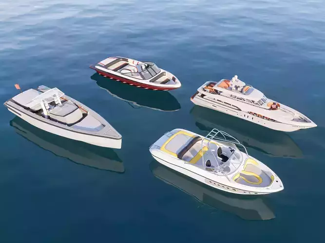Yacht boat cruise collecttion 6 3D model