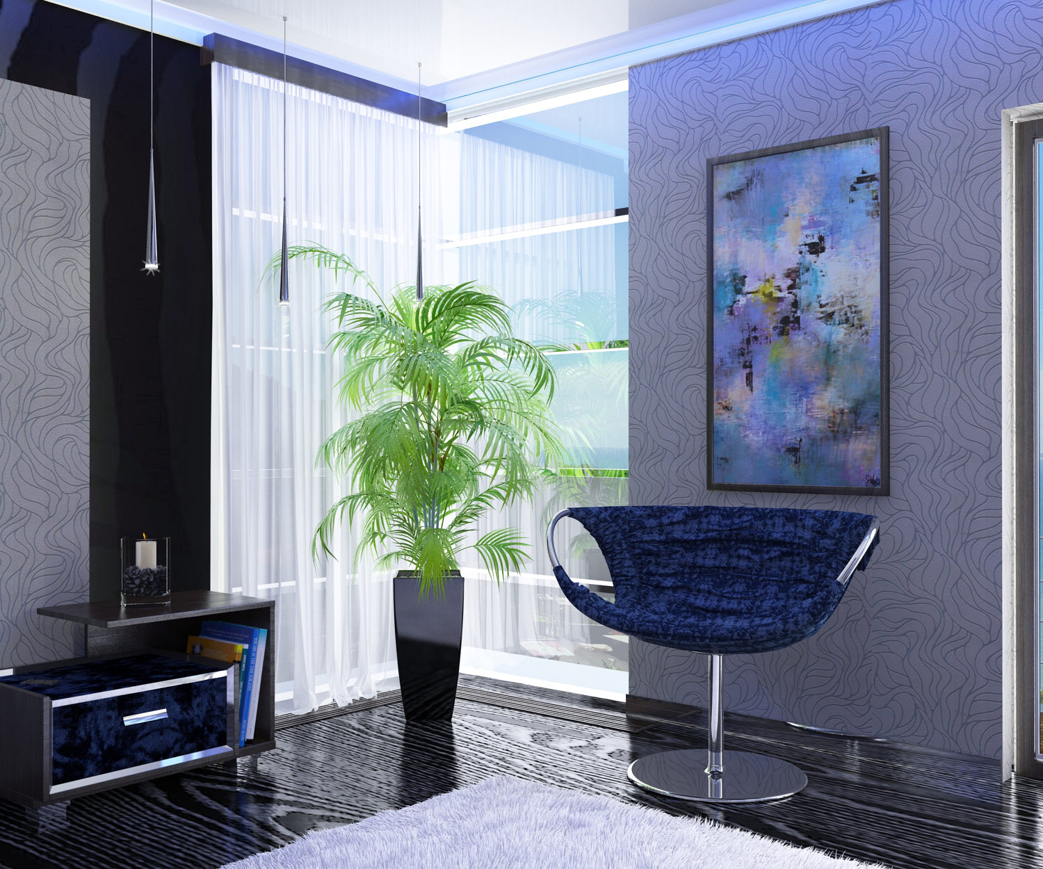 Modernist Bedroom Modern Flair Low-poly 3D model_8