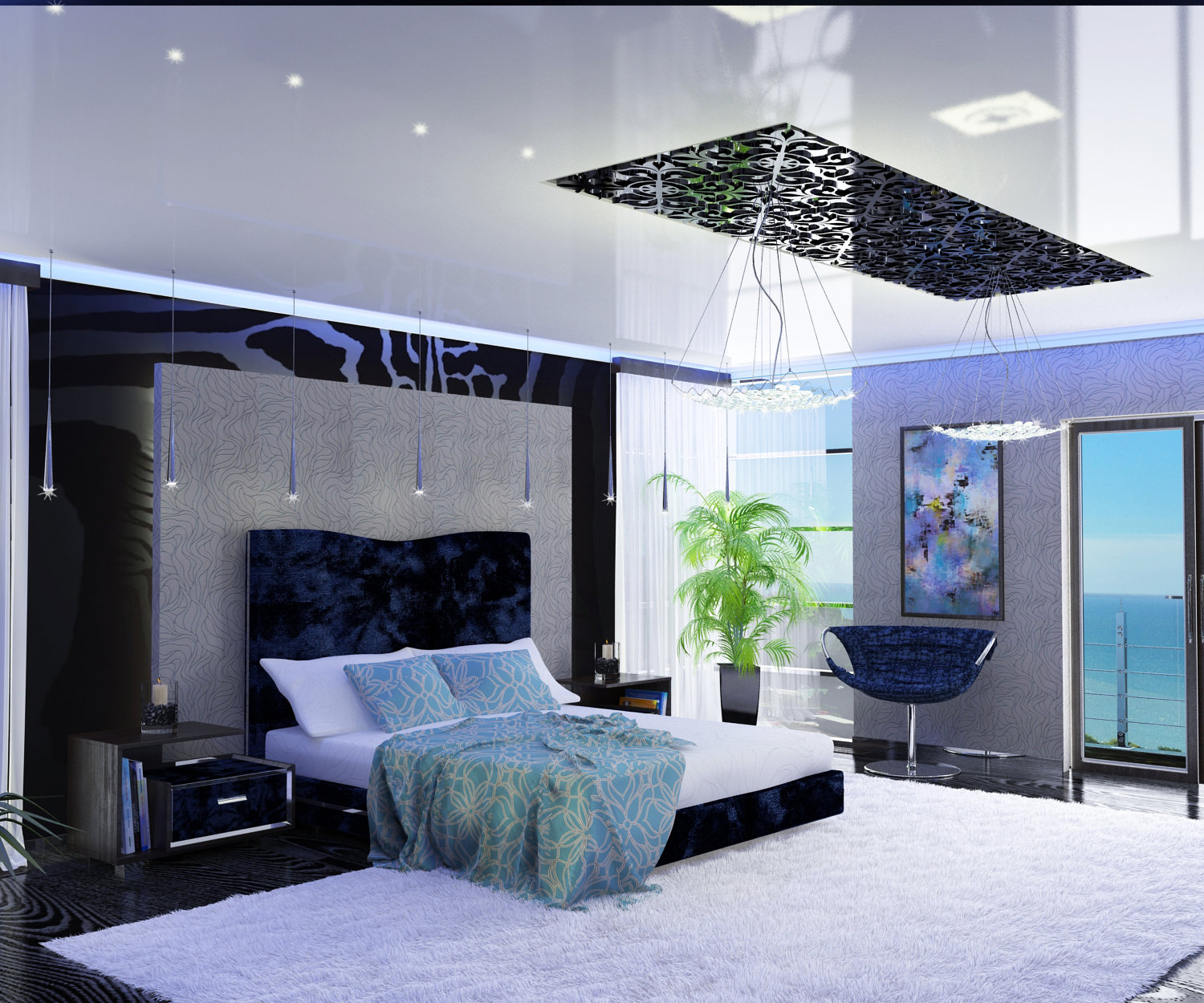 Modernist Bedroom Modern Flair Low-poly 3D model_1