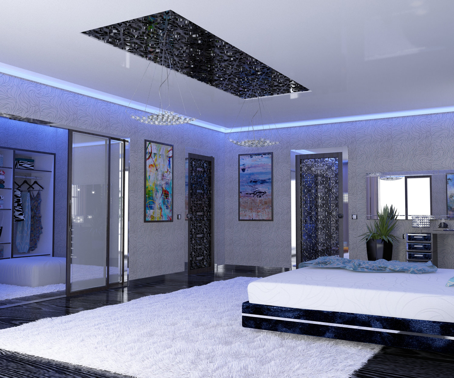 Modernist Bedroom Modern Flair Low-poly 3D model_4