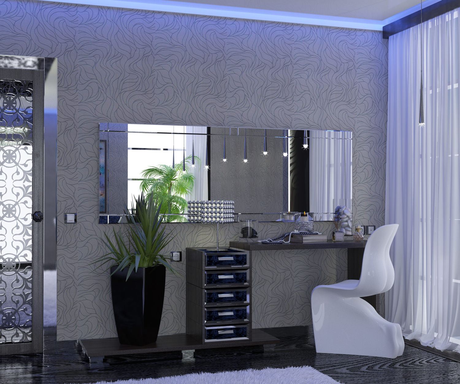 Modernist Bedroom Modern Flair Low-poly 3D model_6