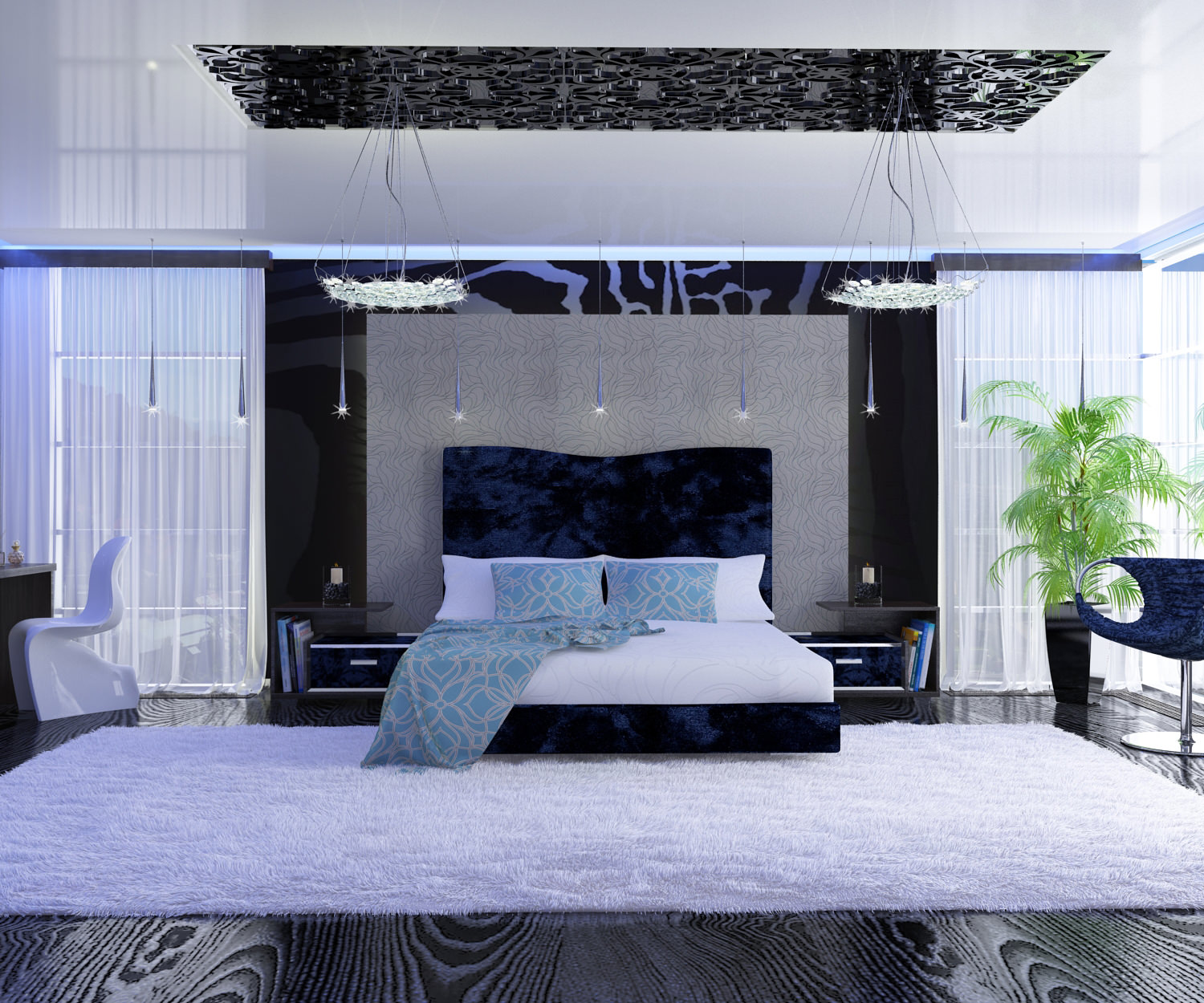 Modernist Bedroom Modern Flair Low-poly 3D model_2