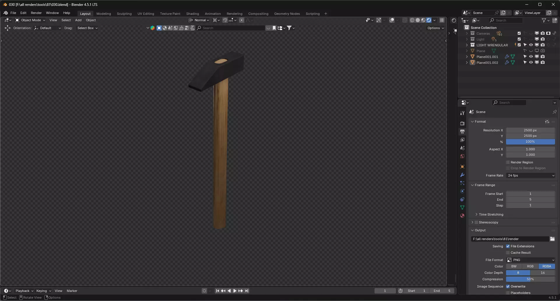 wood hammers Free 3D model_6