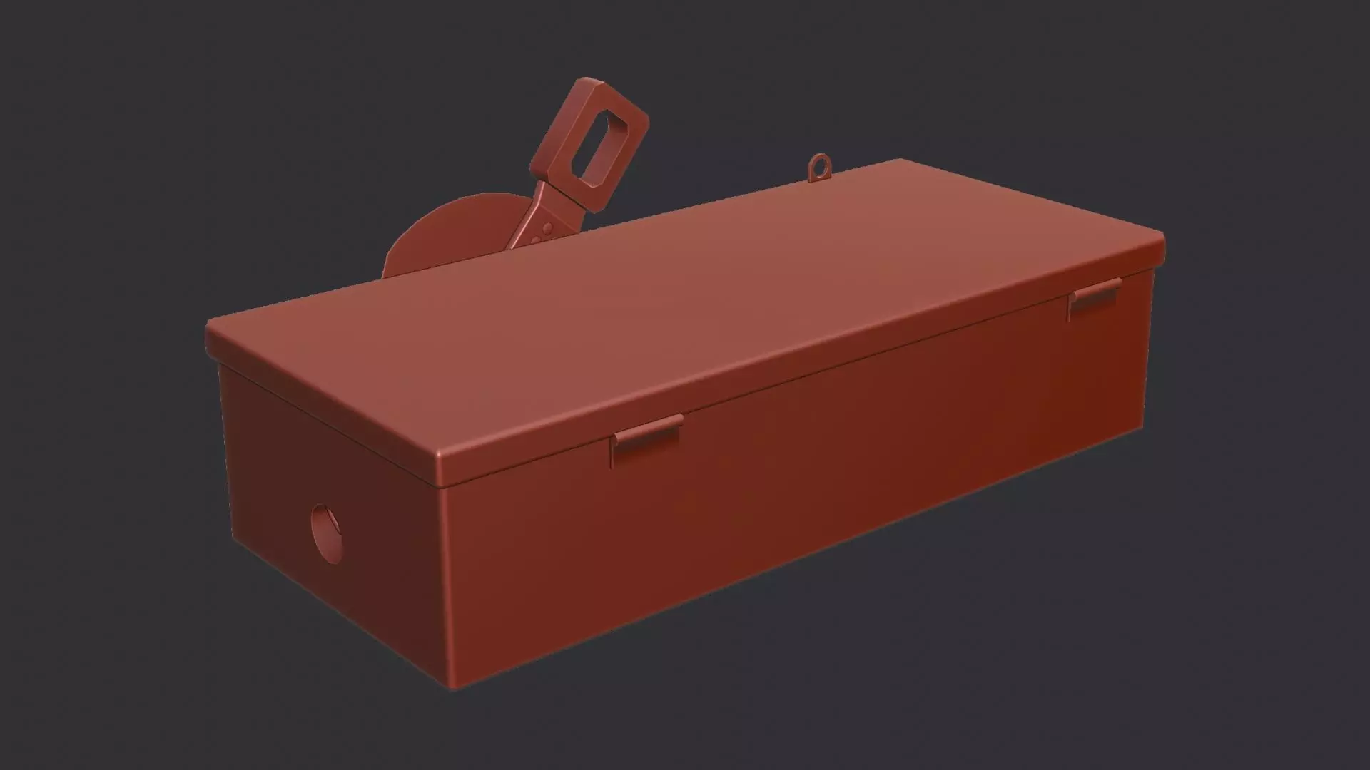 Electrical Box Medium Enclosure with Red Handle Low-poly 3D model_6