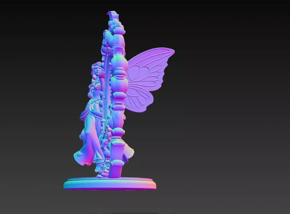 Snow Goddess Fairy Oval Baroque Mirror Picture Frame 3D print model_18